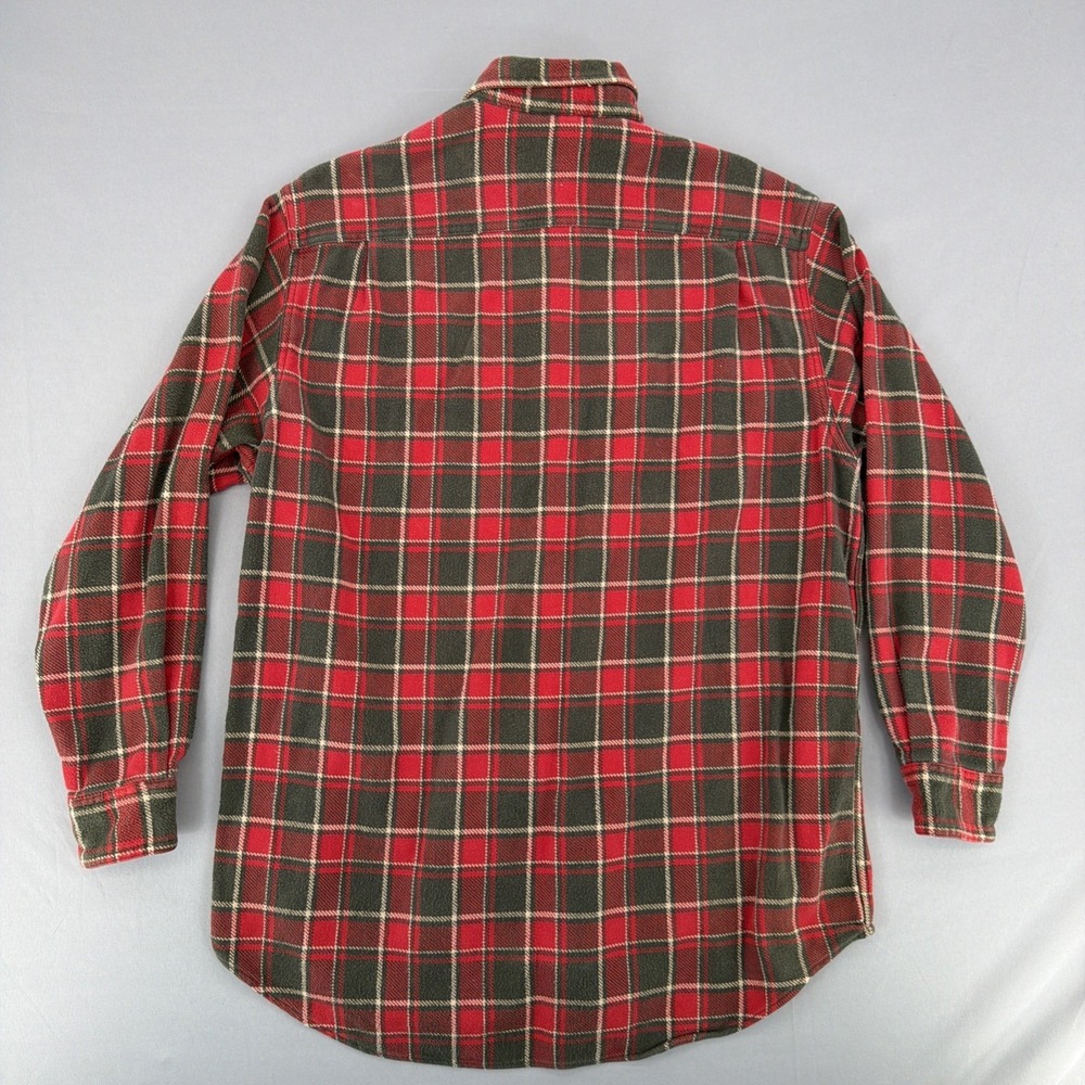 Abercrombie & Fitch Flannel Shirt Men's Medium Red Green Plaid Button Up - Picture 4 of 9